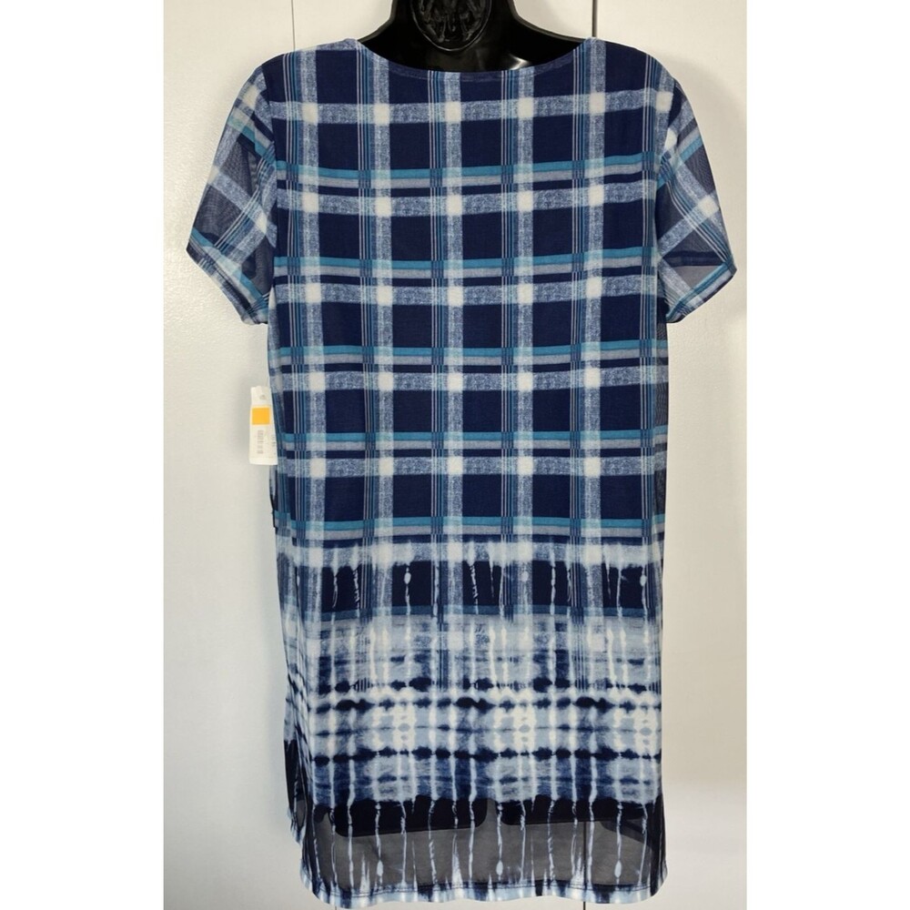 NWT Skyes The Limit Blue Checkered Layered Dress Size L - Picture 8 of 8